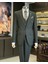 Italyan Stil Slim Fit Armür Desenli Ceket Yelek Pantolon Takım Elbise Yeşil T11488 1