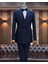 İtalyan kesim slim fit şal yaka kruvaze ceket pantolon damatlık set lacivert T11951 1