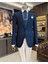 İtalyan stil slim fit mono yaka erkek ceket lacivert T10761 1