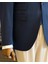 İtalyan stil slim fit mono yaka erkek ceket lacivert T10761 5