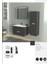 Babil Banyo Dolabı 80 cm Siyah Boy Dolabı Dahil 1