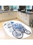 Dijital Baskılı Kaymaz Taban Yıkanabilir Oval Mutfak Halısı Yolluk, V-O-Mutfak-21-Mavi, 2