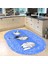 Dijital Baskılı Kaymaz Taban Yıkanabilir Oval Mutfak Halısı Yolluk, V-O-Mutfak-45-Mavi, 2