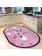 Dijital Baskılı Kaymaz Taban Yıkanabilir Oval Mutfak Halısı Yolluk, V-O-Mutfak-03-Pembe, 2