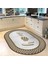 Dijital Baskılı Kaymaz Taban Yıkanabilir Oval Mutfak Halısı Yolluk, V-O-Mutfak-12-Kahve, 2