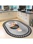 Dijital Baskılı Kaymaz Taban Yıkanabilir Oval Mutfak Halısı Yolluk, V-O-Mutfak-08-Siyah, 2