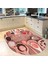 Dijital Baskılı Kaymaz Taban Yıkanabilir Oval Mutfak Halısı Yolluk, V-O-Mutfak-29-Pembe, 2