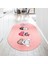 Dijital Baskılı Kaymaz Taban Yıkanabilir Oval Mutfak Halısı Yolluk, V-O-Mutfak-07-Pembe, 1