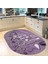 Dijital Baskılı Kaymaz Taban Yıkanabilir Oval Mutfak Halısı Yolluk, V-O-Mutfak-16-Mor, 2