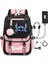 Yucama Yeni Lilo Stitch Stitch Stitch USB Şarj Edilebilir Okul Çantası Erkek ve Kadın Öğrenci Sırt Çantası Sırt Çantası - Açık Mor (Yurt Dışından) 1