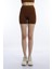 Kadın Slim Fit Allegro Kumaş Şort Kahverengi 1