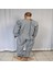Hasta Bakım Tulumu Pamuk Ribanalı Demans Tulumu Hasta Bakım Kıyafeti Hasta Tulumu - Gri Renk 2