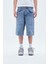 Lazer Detaylı Bermuda Denim Şort 3