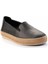 Siyah Hakiki Deri Kadın Espadril K01281020003 2