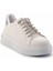 Beyaz Metalik Lame Kadın Sneaker K01377023509 2