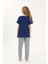 Viskon Lacivert Kadın Pijama Takımı 2