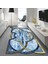 Dijital Baskılı Kaymaz Taban Yıkanabilir Lazer Kesim Salon Halısı Yolluk, V-Lazer-07-Mavi, 1