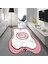 Dijital Baskılı Kaymaz Taban Yıkanabilir Lazer Kesim Salon Halısı Yolluk, V-Lazer-12-Pembe, 1