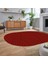 Dijital Baskılı Kaymaz Yıkanabilir Sade Desen Oval Yolluk Mutfak Salon Halısı, V-O-Sade-08-Kırmızı, 2
