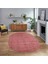Dijital Baskılı Kaymaz Yıkanabilir Sade Desen Oval Yolluk Mutfak Salon Halısı, V-O-Sade-31-Pembe, 1