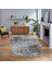 Dijital Baskılı Kaymaz Yıkanabilir Sade Desen Oval Yolluk Mutfak Salon Halısı, V-O-Sade-37-Gri, 1