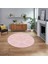 Dijital Baskılı Kaymaz Yıkanabilir Sade Desen Yuvarlak Mutfak Salon Halısı, V-Y-Sade-15-Pembe, 1