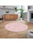 Dijital Baskılı Kaymaz Yıkanabilir Sade Desen Yuvarlak Mutfak Salon Halısı, V-Y-Sade-15-Pembe, 2