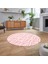 Dijital Baskılı Kaymaz Yıkanabilir Sade Desen Yuvarlak Mutfak Salon Halısı, V-Y-Sade-04-Pembe, 2