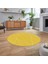 Dijital Baskılı Kaymaz Yıkanabilir Sade Desen Yuvarlak Mutfak Salon Halısı, V-Y-Sade-08-Sarı, 2