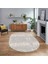 Dijital Baskılı Kaymaz Yıkanabilir Sade Desen Oval Yolluk Mutfak Salon Halısı, V-O-Sade-34-Krem, 1