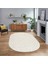 Dijital Baskılı Kaymaz Yıkanabilir Sade Desen Oval Yolluk Mutfak Salon Halısı, V-O-Sade-02-Krem, 1