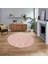 Dijital Baskılı Kaymaz Yıkanabilir Sade Desen Yuvarlak Mutfak Salon Halısı, V-Y-Sade-28-Pembe, 1