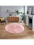 Dijital Baskılı Kaymaz Yıkanabilir Sade Desen Yuvarlak Mutfak Salon Halısı, V-Y-Sade-43-Pembe, 1