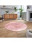 Dijital Baskılı Kaymaz Yıkanabilir Sade Desen Yuvarlak Mutfak Salon Halısı, V-Y-Sade-43-Pembe, 2