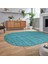 Dijital Baskılı Kaymaz Yıkanabilir Sade Desen Oval Yolluk Mutfak Salon Halısı, V-O-Sade-31-Mavi, 2