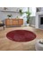 Dijital Baskılı Kaymaz Yıkanabilir Sade Desen Yuvarlak Mutfak Salon Halısı, V-Y-Sade-34-Bordo, 2