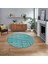 Dijital Baskılı Kaymaz Yıkanabilir Sade Desen Yuvarlak Mutfak Salon Halısı, V-Y-Sade-01-Mavi, 1
