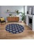Dijital Baskılı Kaymaz Yıkanabilir Sade Desen Yuvarlak Mutfak Salon Halısı, V-Y-Sade-40-Mavi, 1