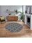 Dijital Baskılı Kaymaz Yıkanabilir Sade Desen Yuvarlak Mutfak Salon Halısı, V-Y-Sade-29-Gri, 1