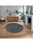 Dijital Baskılı Kaymaz Yıkanabilir Sade Desen Yuvarlak Mutfak Salon Halısı, V-Y-Sade-38-Gri, 1
