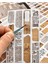 Vintage Old Letters Kitap Sayfaları Desenli 20 Yaprak Defter Sticker / Çıkartma / Bullet Journal 3
