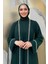 Inci Detaylı Abaya Elbise Takım 8493 Zümrüt 4