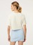 Oversize New York Crop Top Krem T-Shirt 4