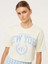 Oversize New York Crop Top Krem T-Shirt 2