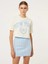 Oversize New York Crop Top Krem T-Shirt 3