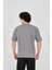 Jakar Kumaş Rahat Kol T-Shirt - Gri 3