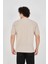 Waffle Kumaş Rahat Kol T-Shirt - Bej 4