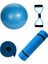 Ckspor 10 mm Pilates Matı 55 cm Fitilli Pilates Topu + Sünger Saplı Direnç Lastiği Seti 1