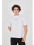 Tarz Yeri Jakar Kumaş Slim Fit T-Shirt - Beyaz 1