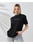 Bisiklet Yaka Baskılı Slim Fit T-Shirt - Siyah 2